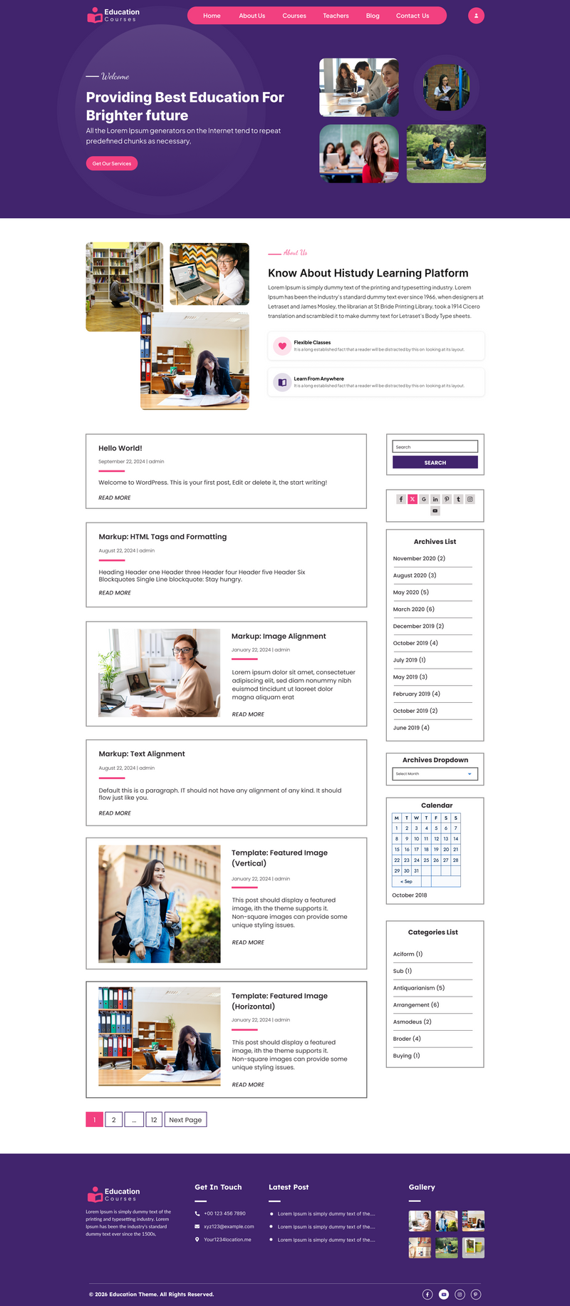 Free Master Education WordPress Theme