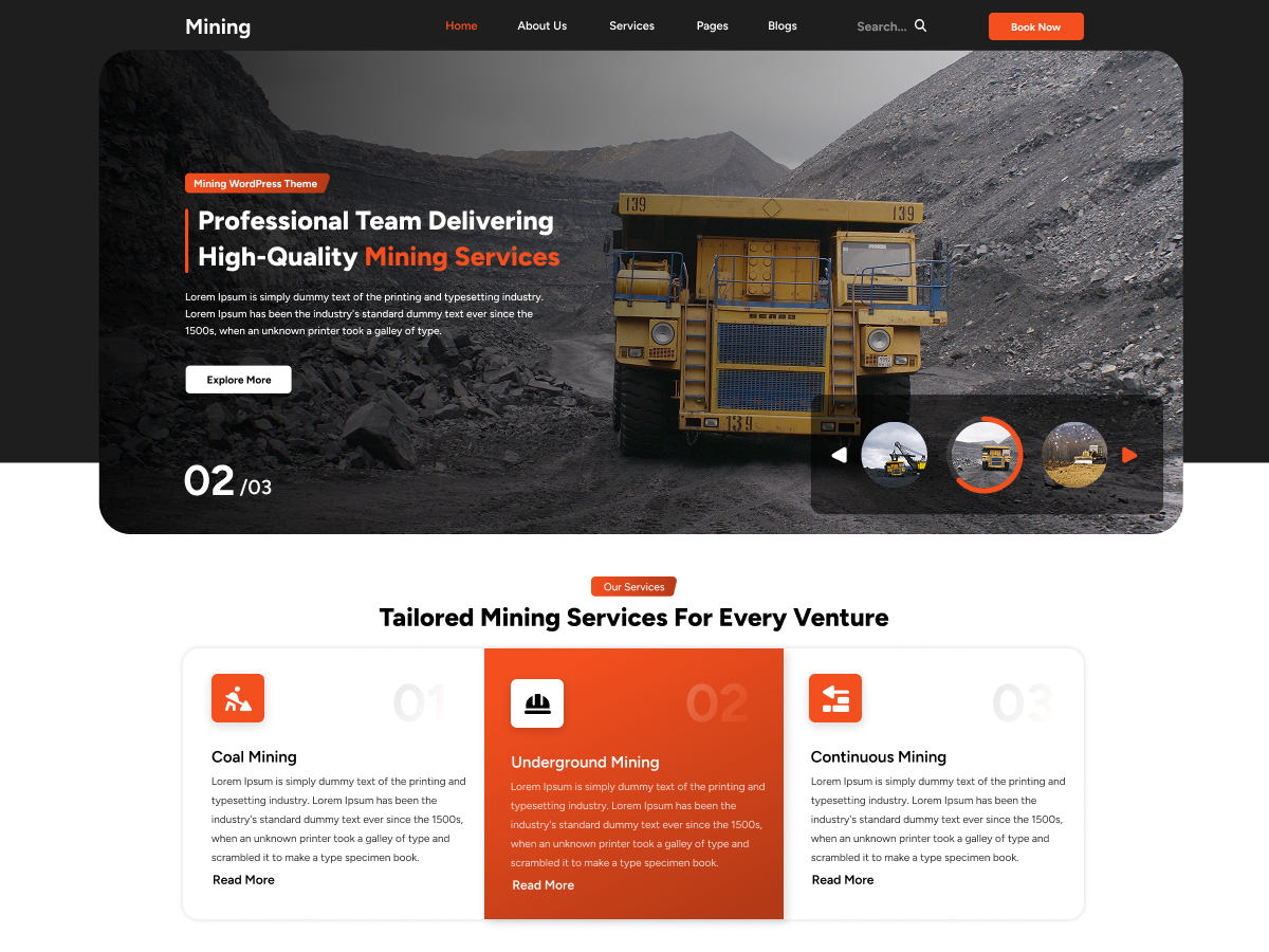 Free Mineral Industry WordPress Theme Icon