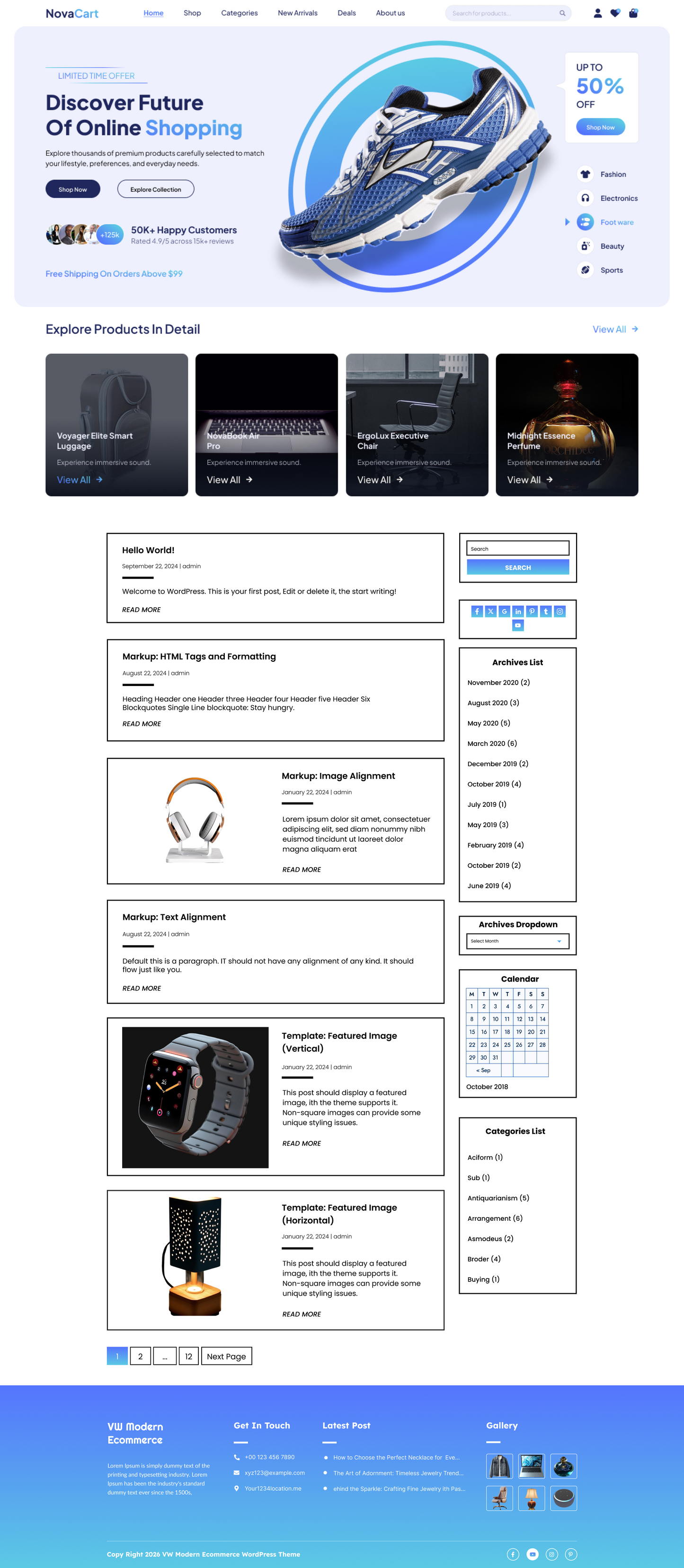 Free Modern Ecommerce WordPress Theme