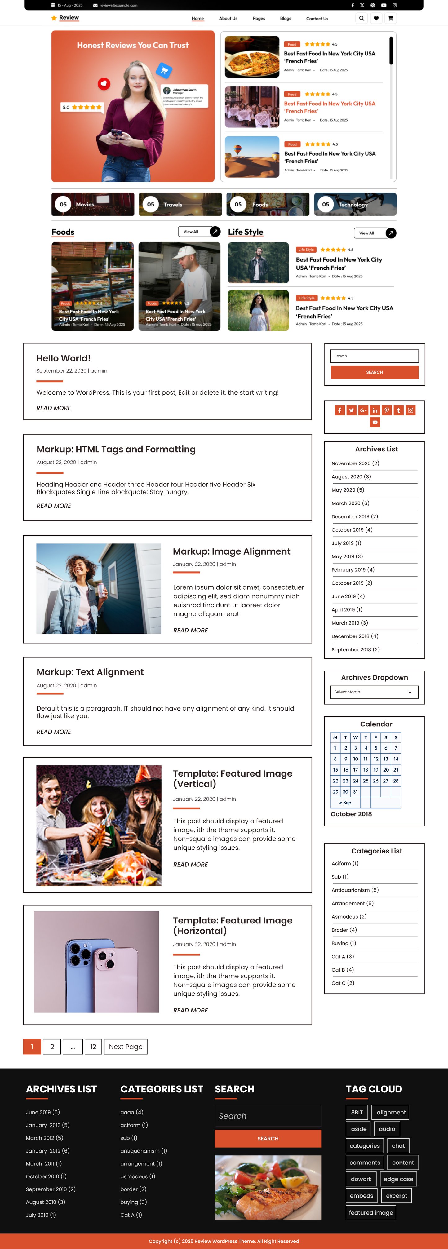 Online Reviwe WordPress Theme