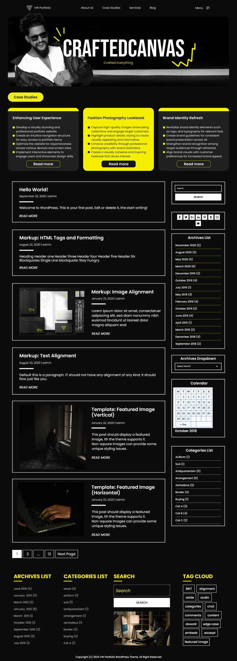 Free portfolio wordpress theme