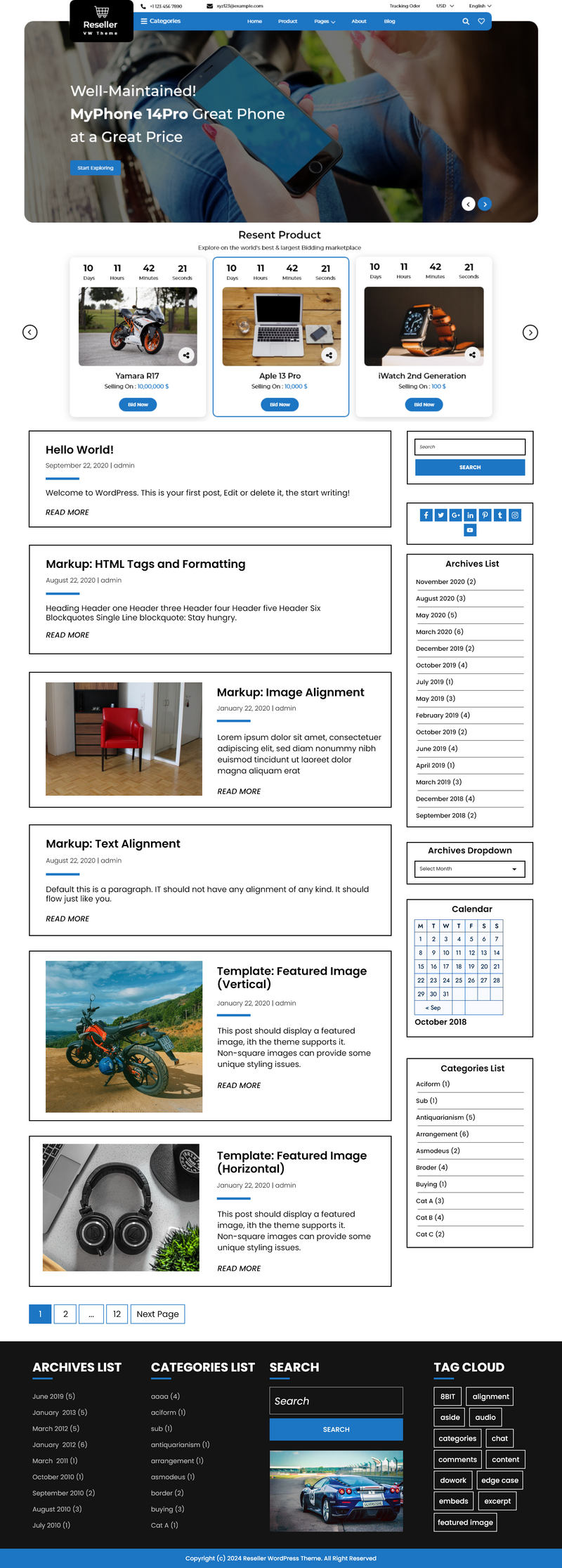 Free reseller wordpress theme