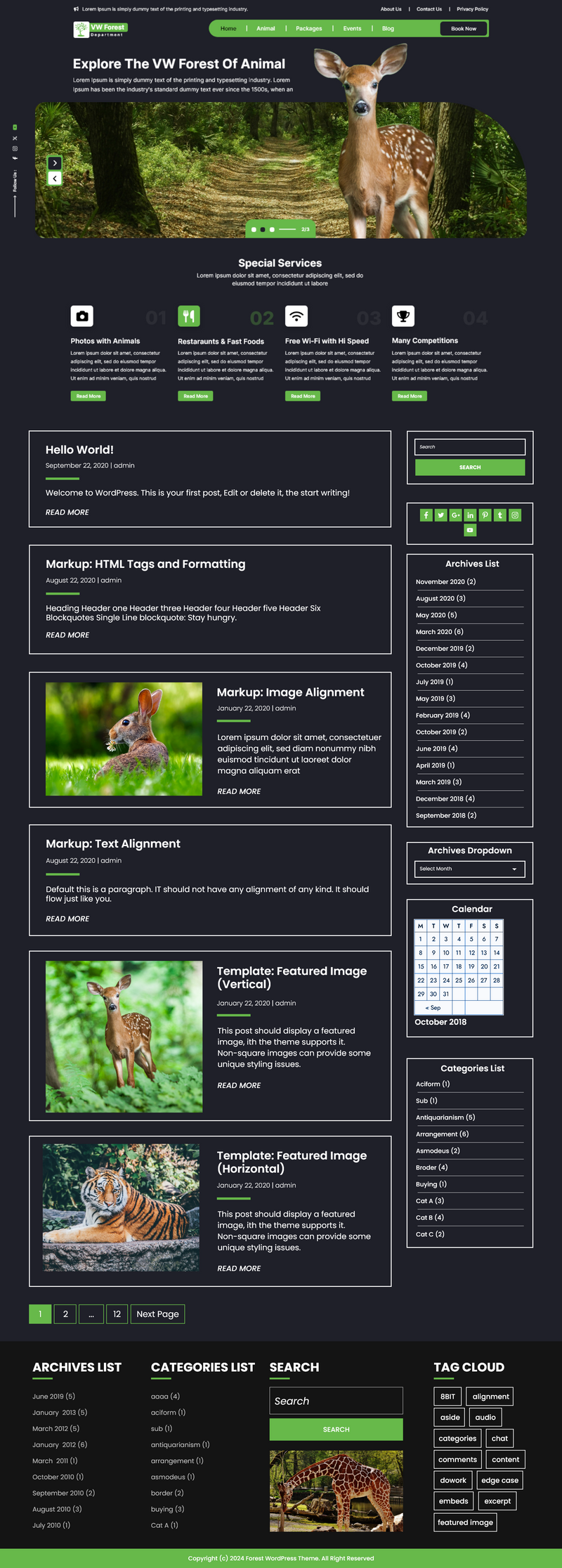 Free jungle safari wordpress theme