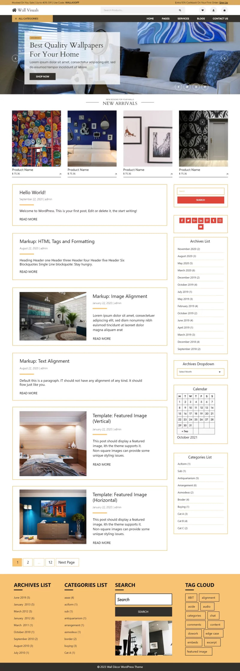 Wallpaper wordpress theme