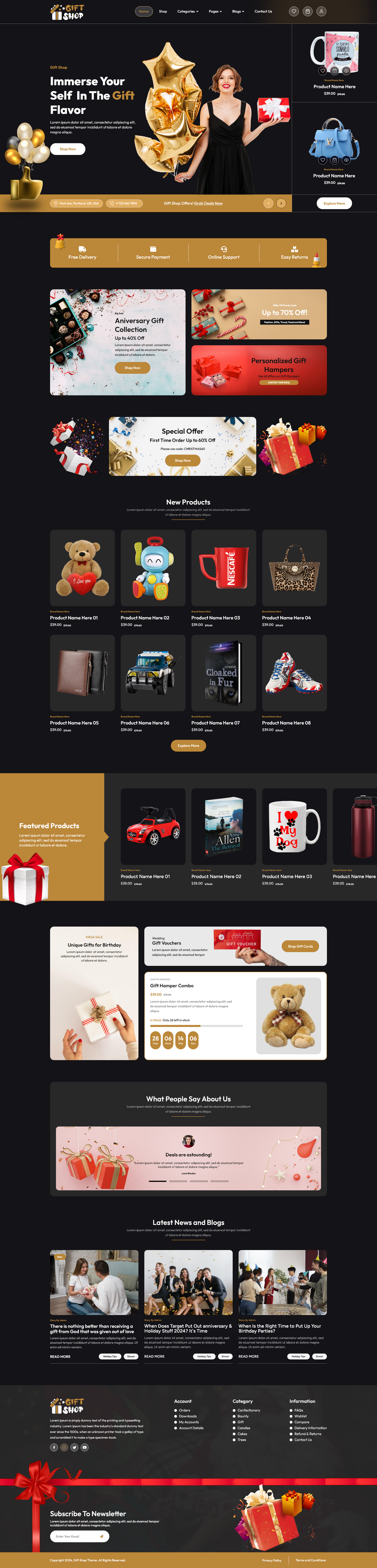 Gift Shop Figma Website Templates