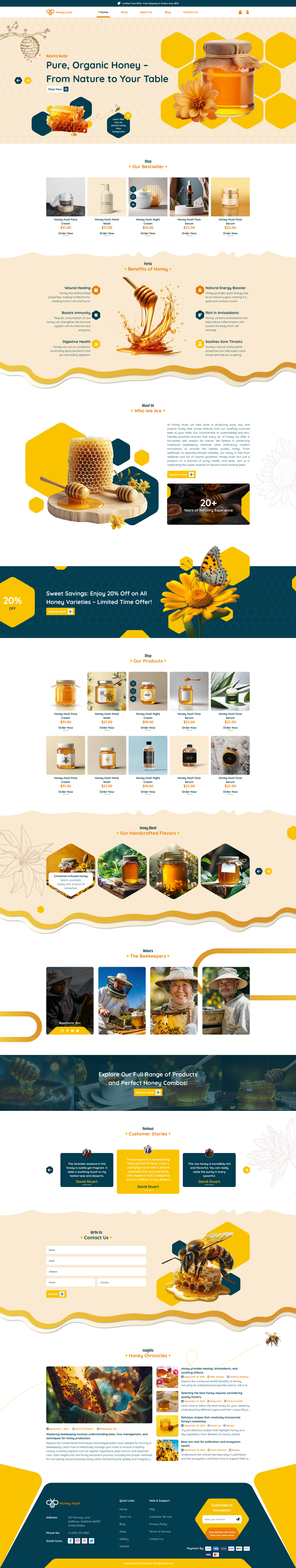 Honey Shop Website Figma Template