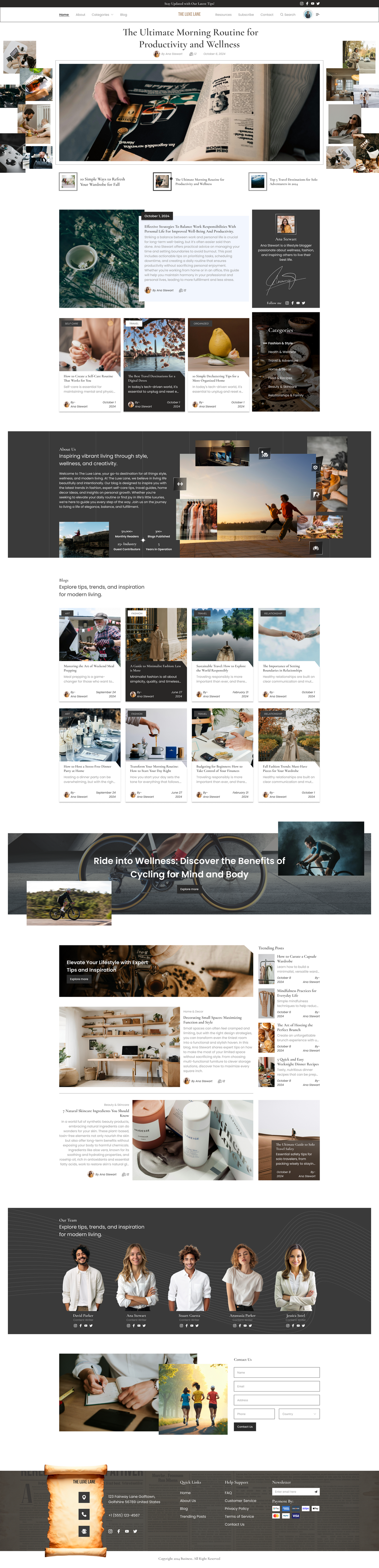 Lifestyle Blog  Website Figma Template 