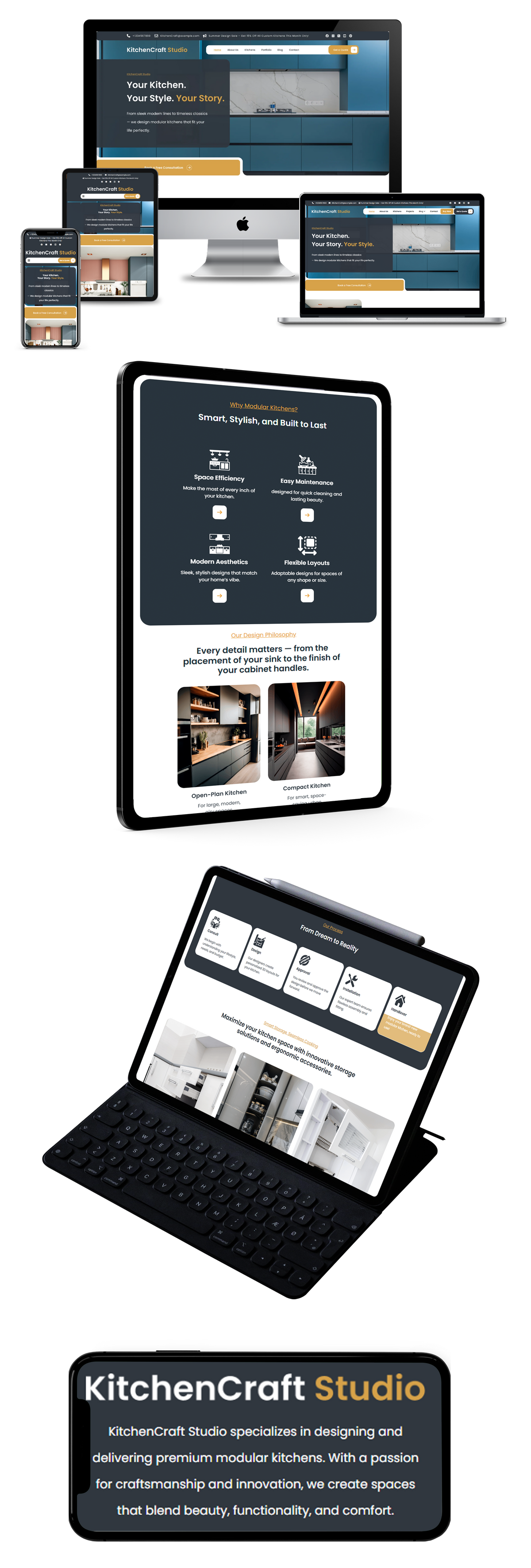Modular Kitchen WordPress Theme Responsive Image