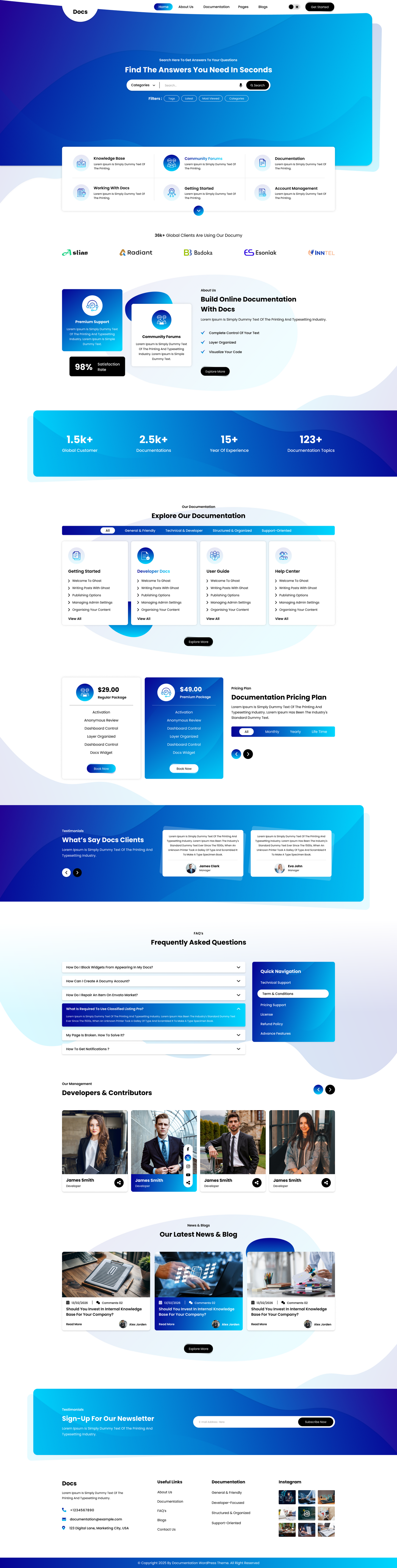 documentation wordpress theme