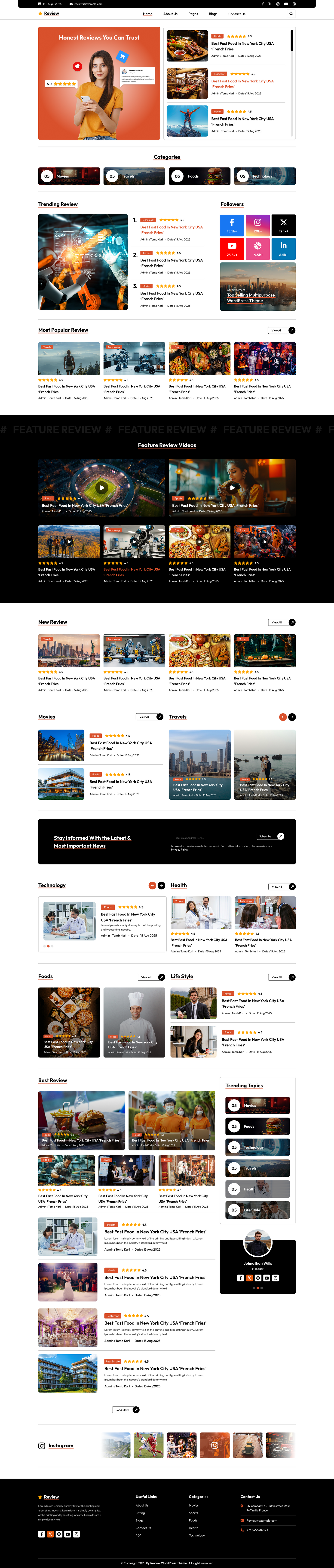 Review Wordpress Theme
