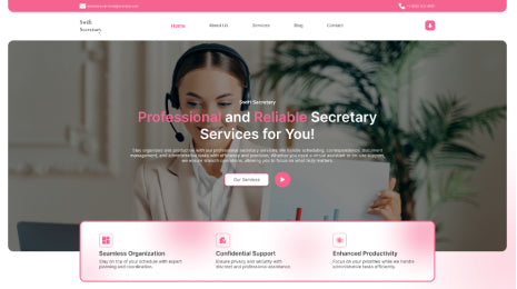 Secretary Website Figma Template Thumbnail 
