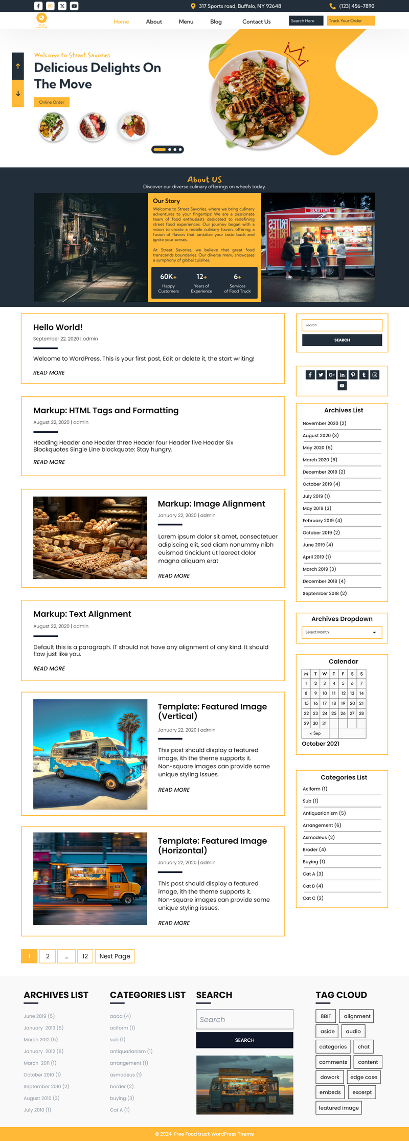 Free street food wordpress theme