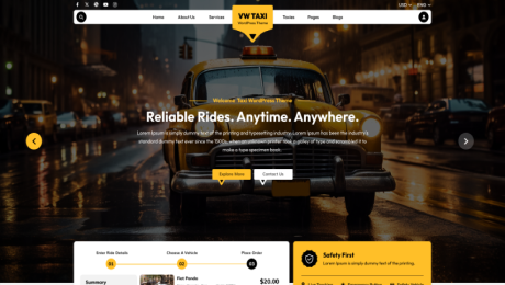 Taxi Website Figma Templates Thumbnail 