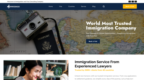 Free Immigration Consulting WordPress Theme