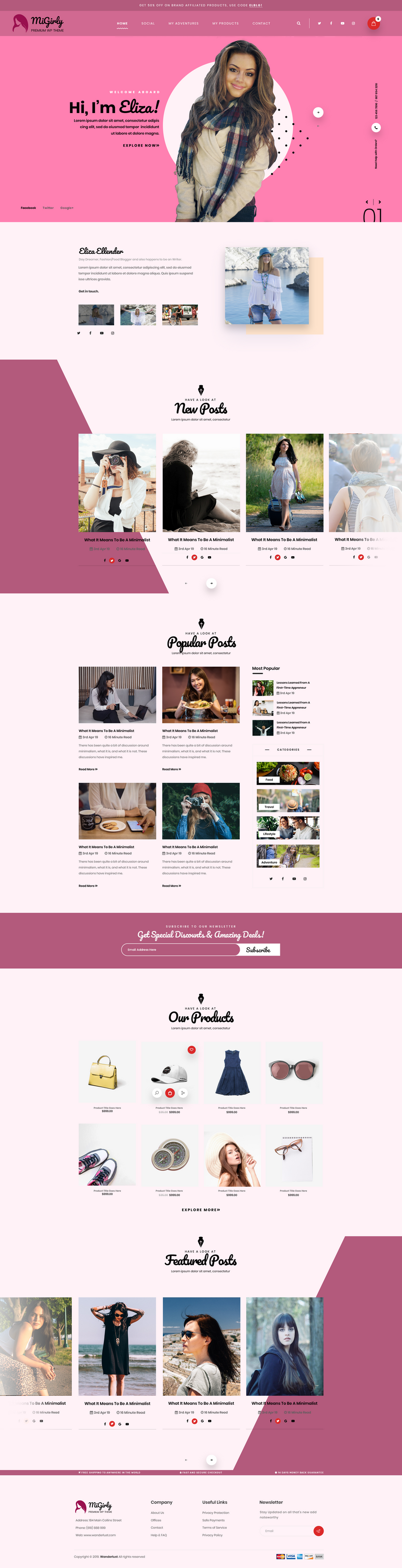 Girly WordPress Theme For Attractive Feminist Websites