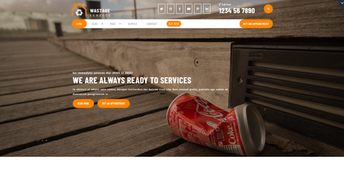 Free Waste Management WordPress Theme Thumbnail 