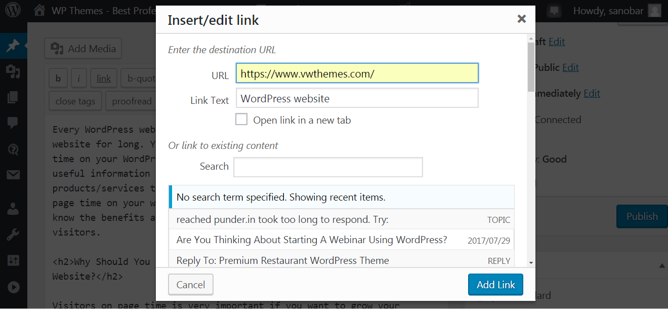 Internal Linking In WordPress Websites