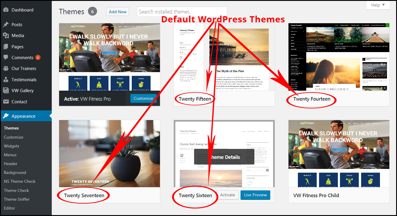 Default WordPress Themes