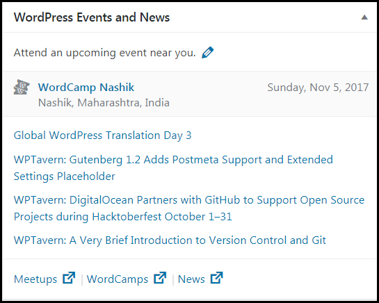 /WordPress events and news section
