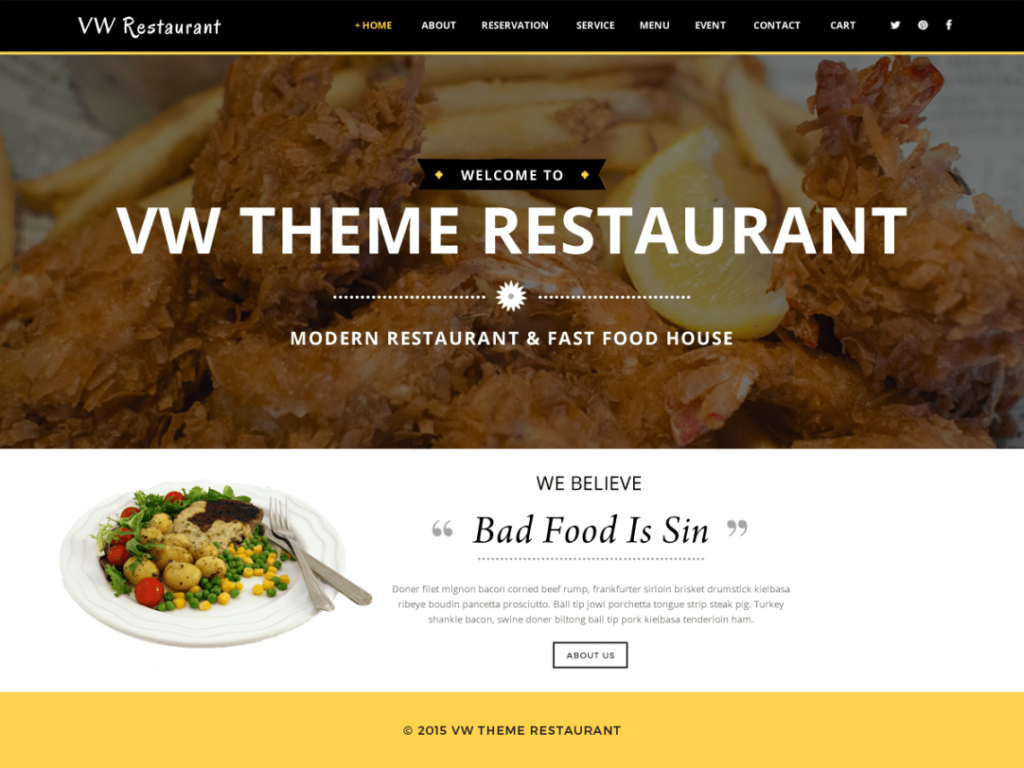 Free Fast Food WordPress Theme