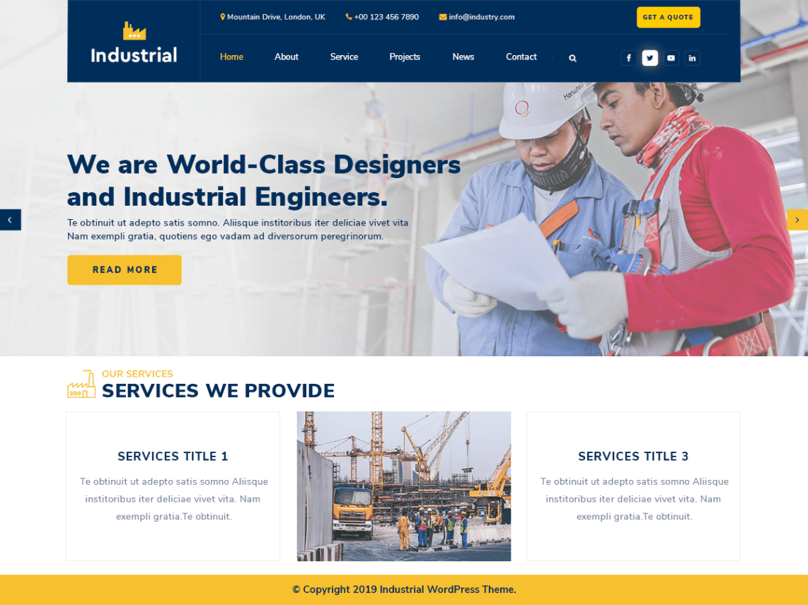 Top WordPress Theme For Industrial