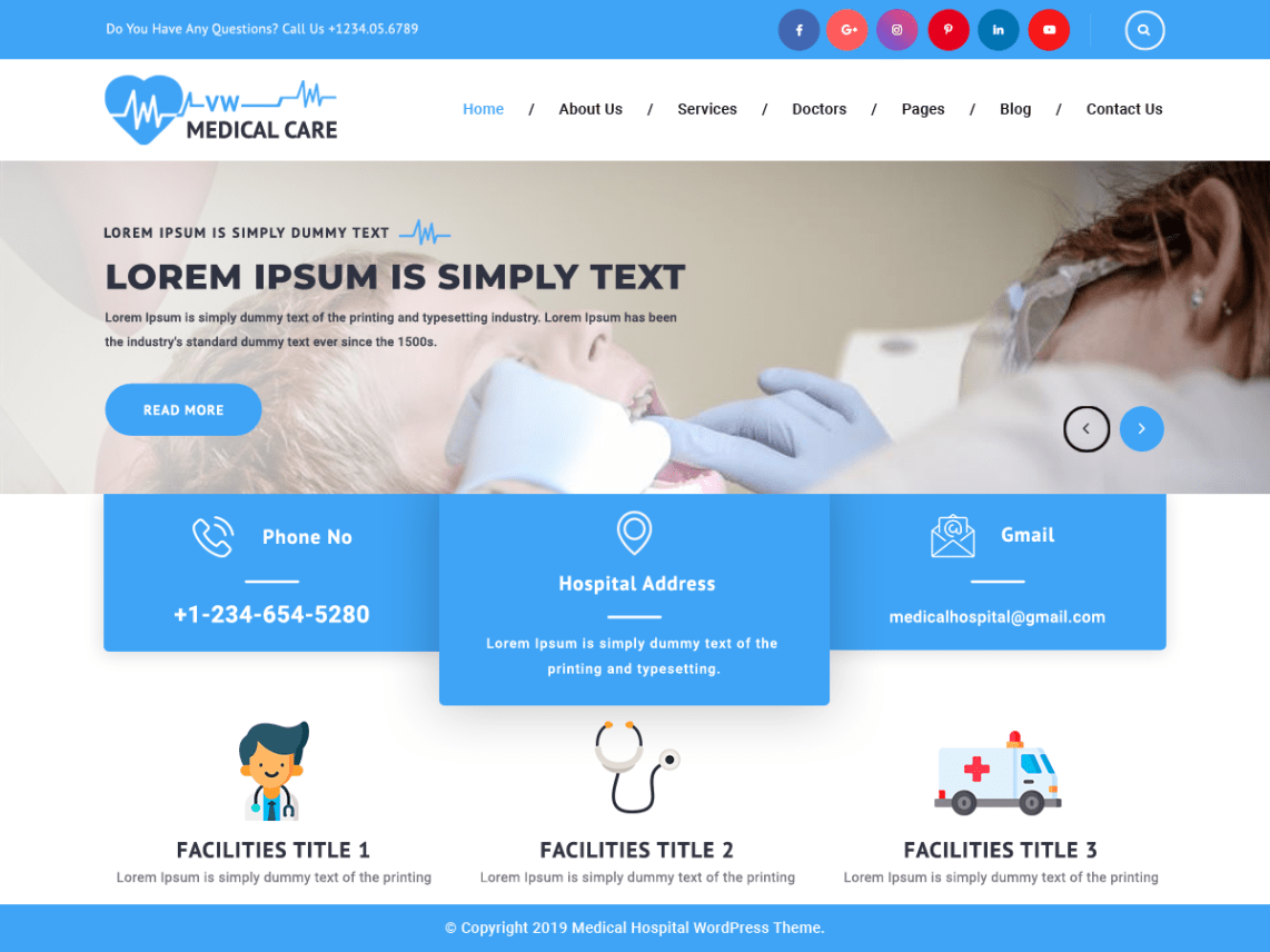 VW Medical Care Pro WordPress Website Themes