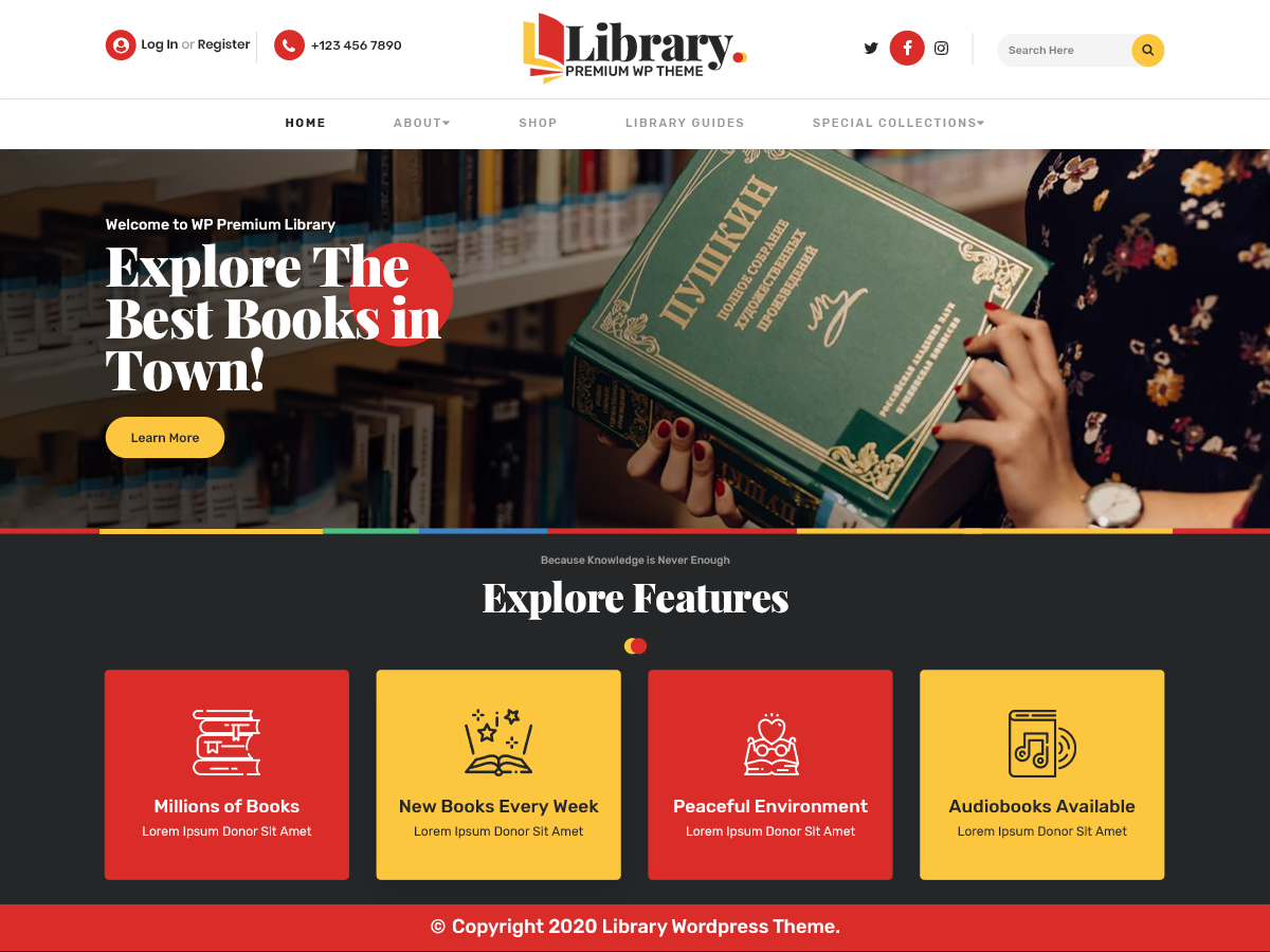 Top WordPress Theme for Library