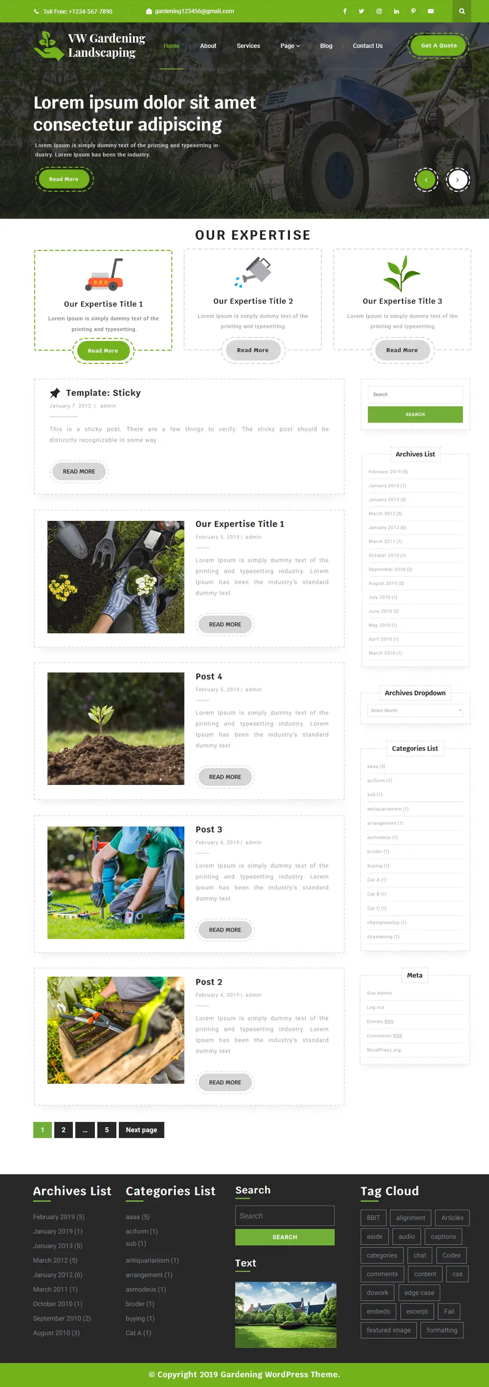 Free Gardening Wordpress Theme