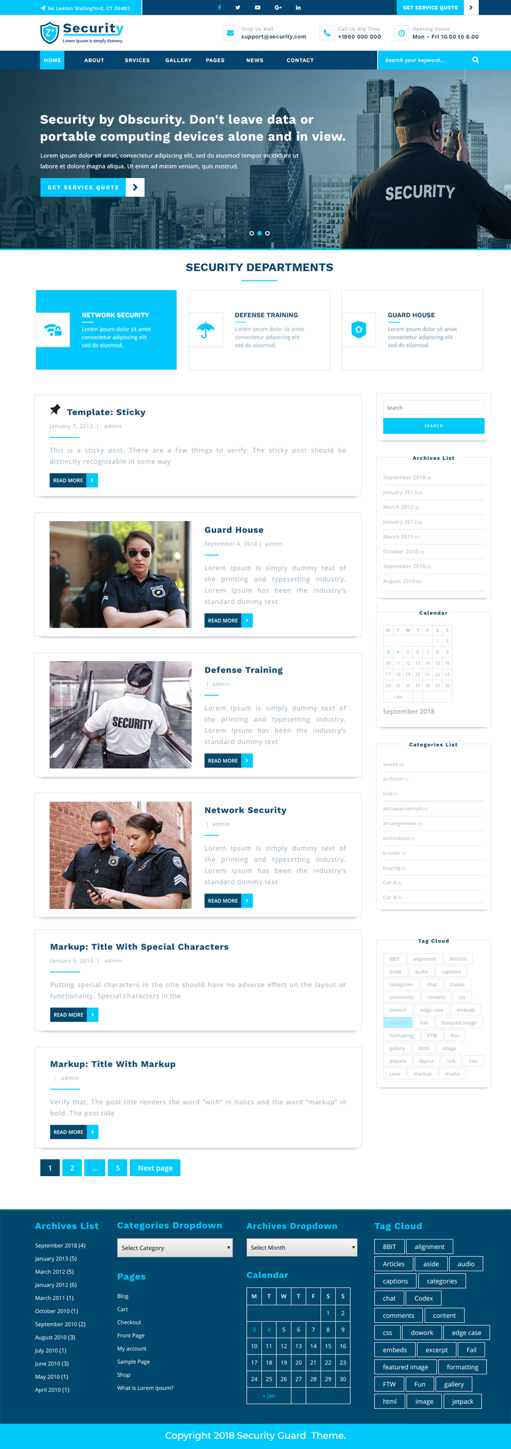 Free Security Guard WordPress Theme