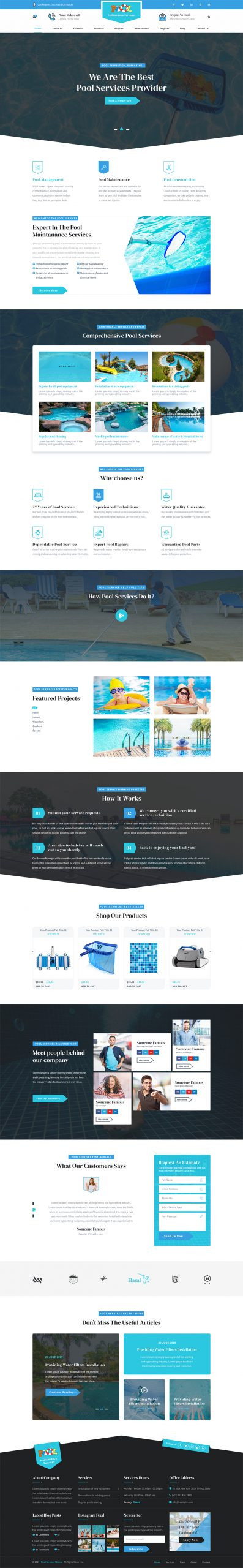 Responsive Swimming Pool WordPress Theme