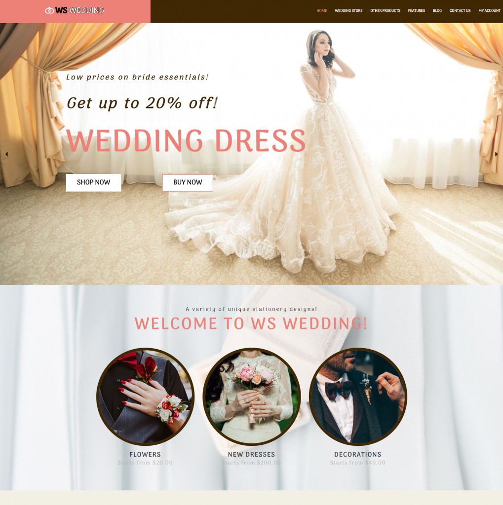 Wedding Dress WordPress Theme 