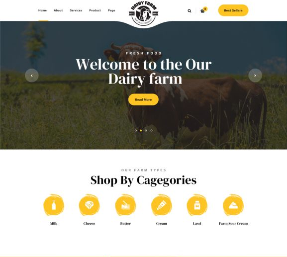 Dairy farm WordPress theme 