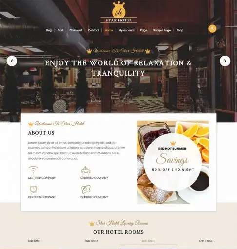Hotel WordPress theme