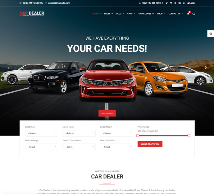 Car Dealer automotive wordpress theme