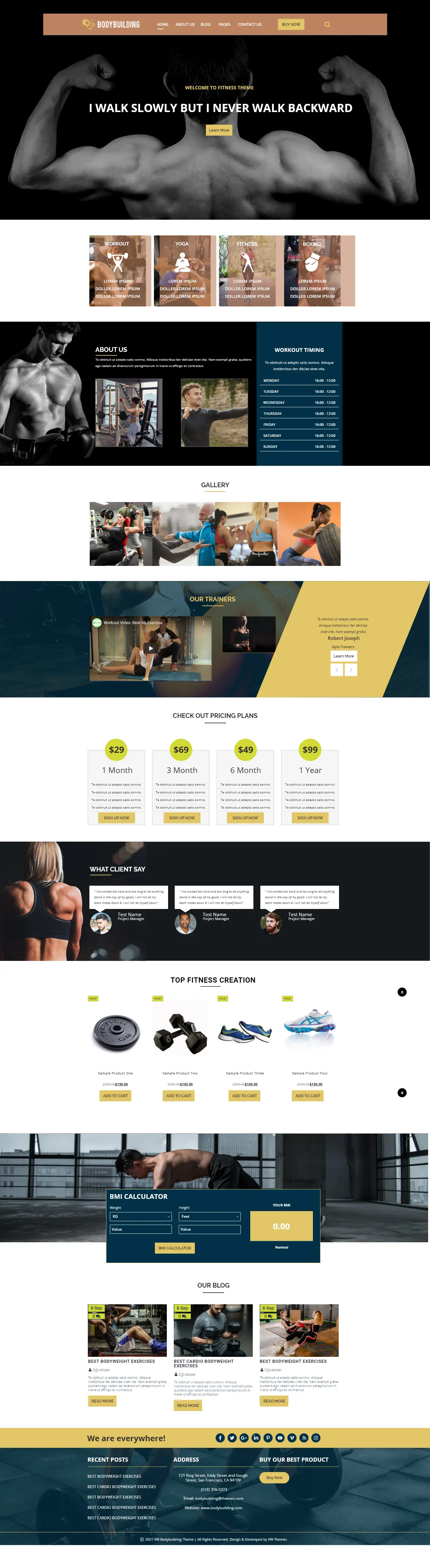Bodybuilding WordPress Theme
