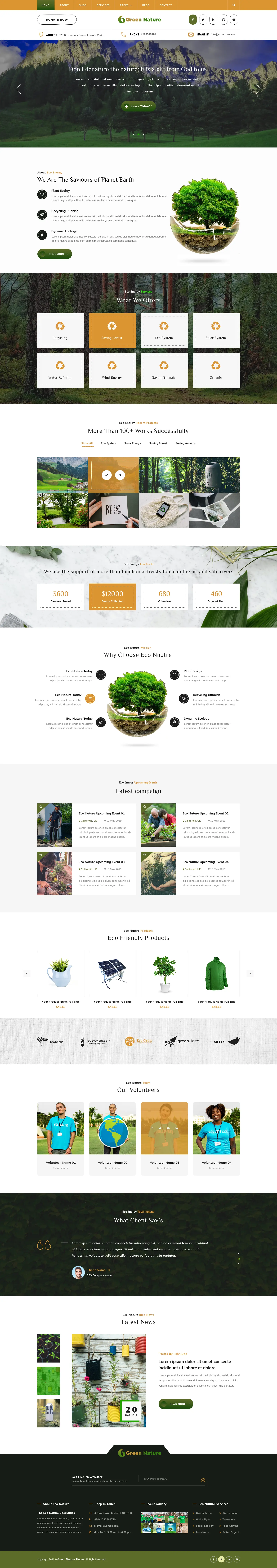 Green Nature WordPress Theme