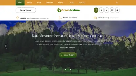 Green Nature WordPress Theme