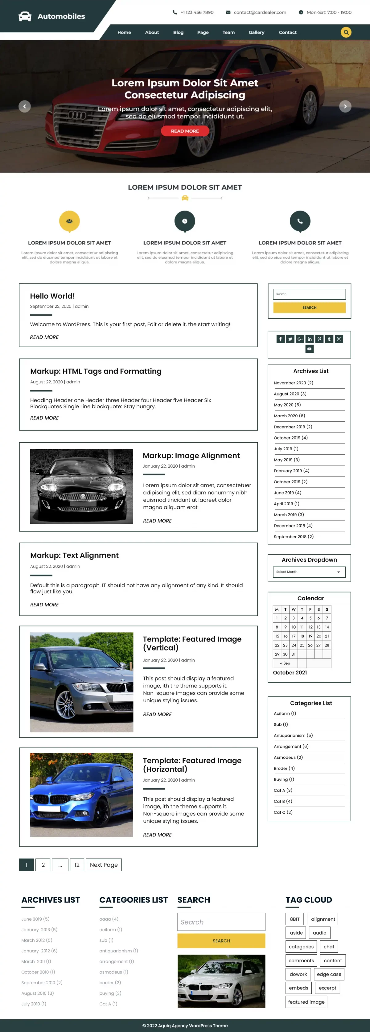 Free Car Dealership WordPress Theme