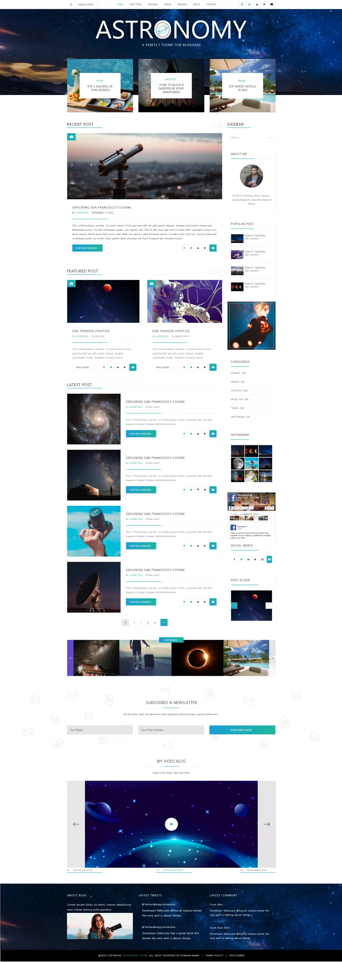 Astronomy WordPress Theme