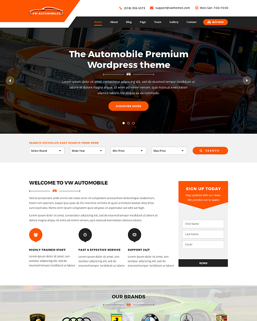 Free Auto Parts WordPress Theme