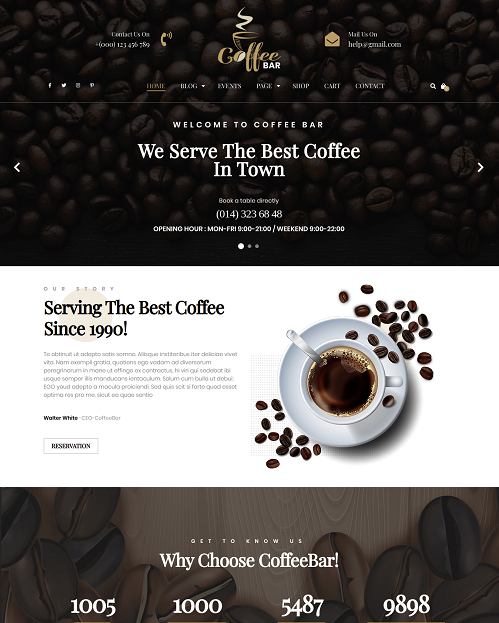 Free Café WordPress Theme