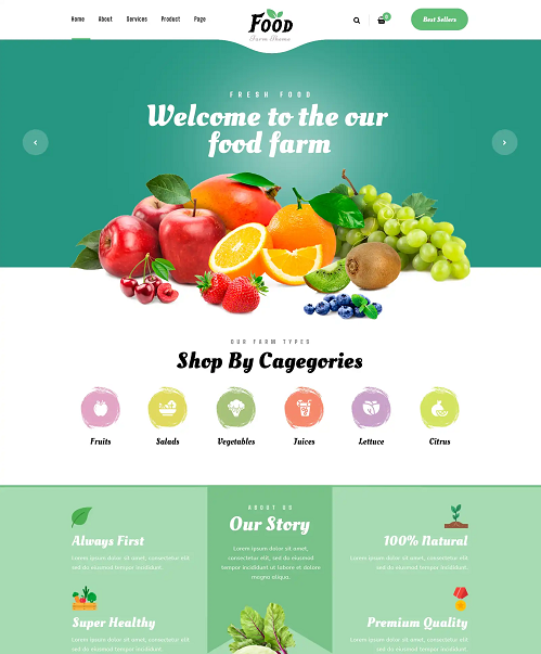 Free Food Farm WordPress Theme
