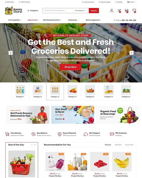 Free Grocery Store WordPress Theme