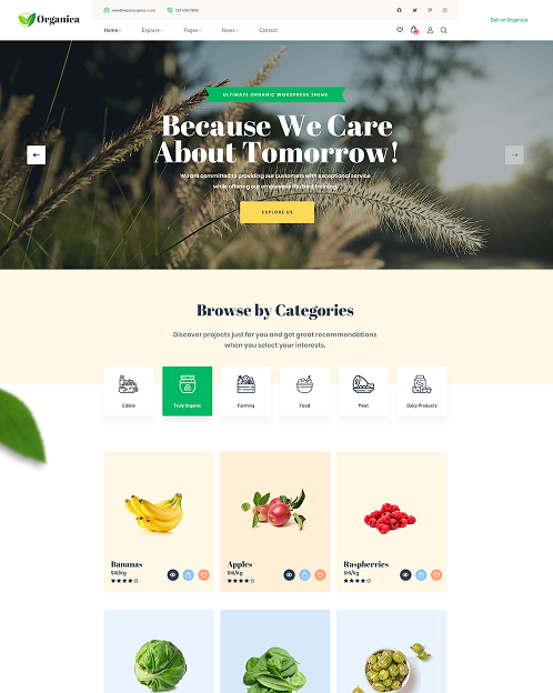 Free Organic Farm WordPress Theme