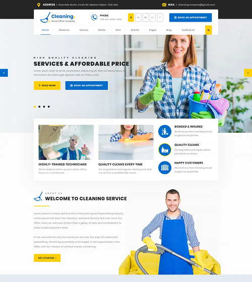Free Cleaning Services WordPress Theme