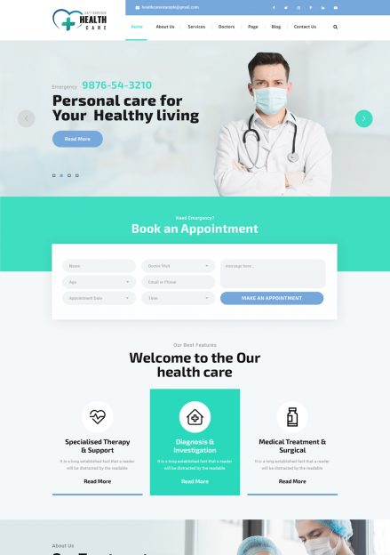  Healthcare WordPress Theme