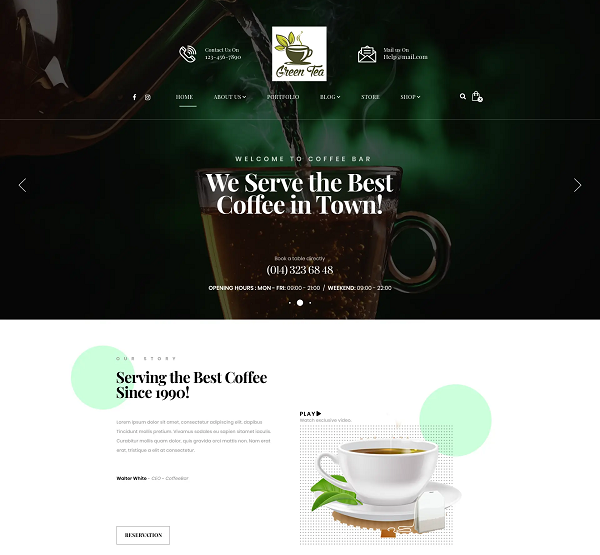 Tea Shop WordPress Theme 