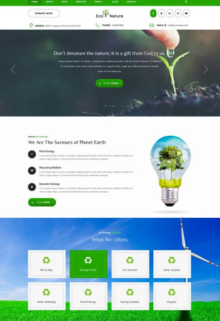 Free Eco Nature WordPress Theme
