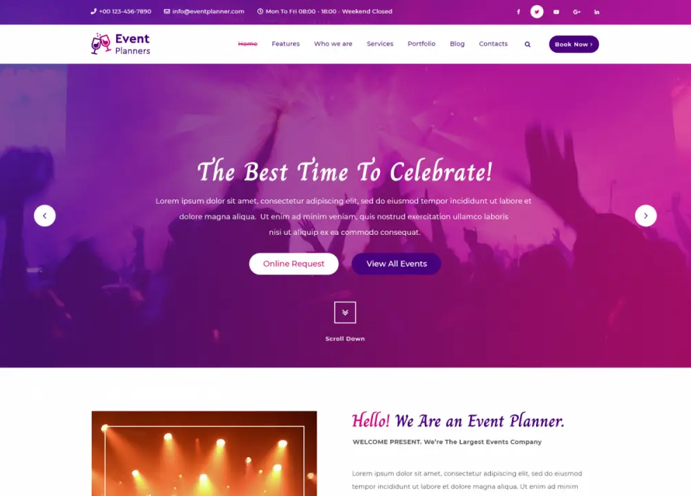 Event Planner WordPress Theme
