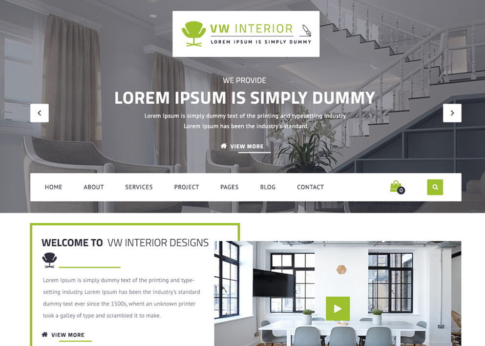 Free interior design WordPress theme